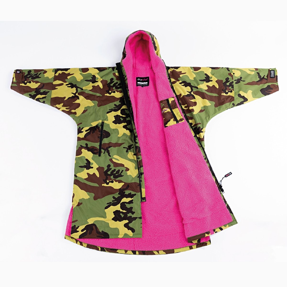 Long Sleeved dryrobe Advance in Camouflage & Pink - Paddle People