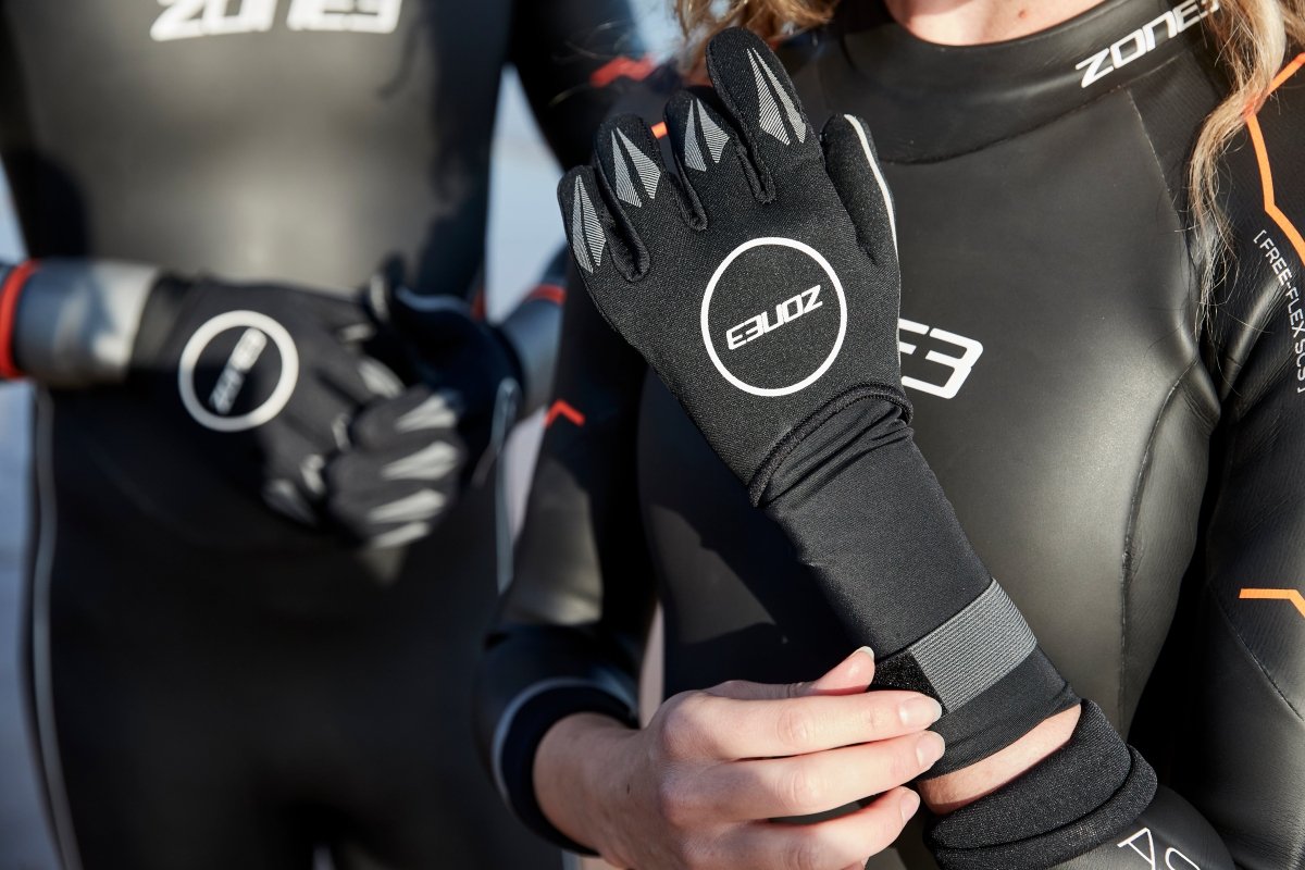 Neoprene Swim Gloves in Grey & Black - Paddle People