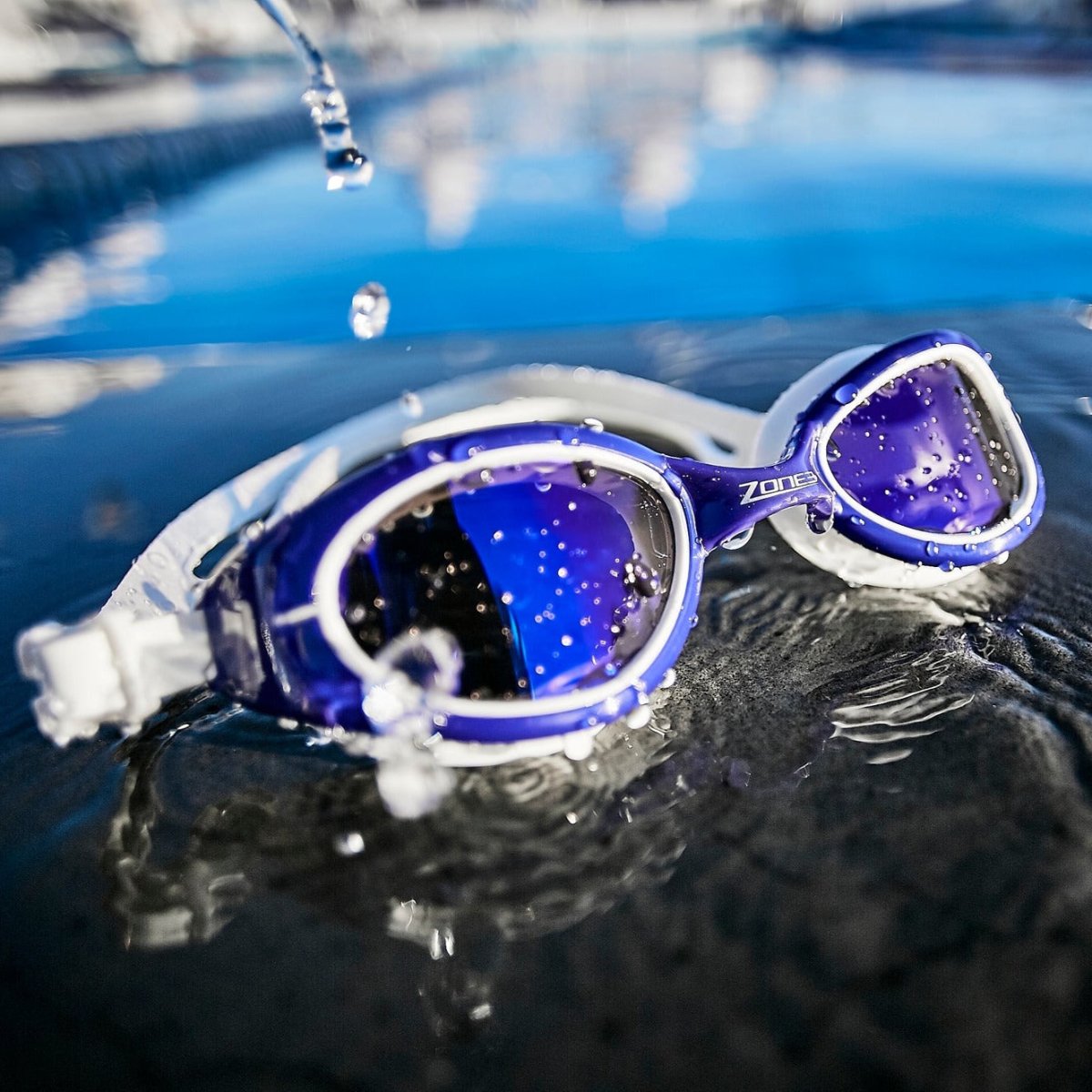 'Attack' Swim Goggles in Purple & White - Paddle People