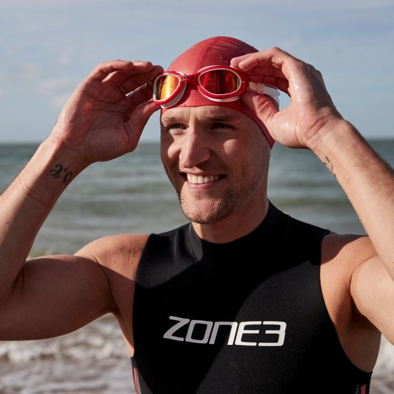 'Attack' Swim Goggles in Red & White - Paddle People