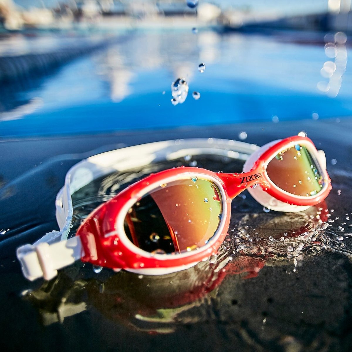 'Attack' Swim Goggles in Red & White - Paddle People