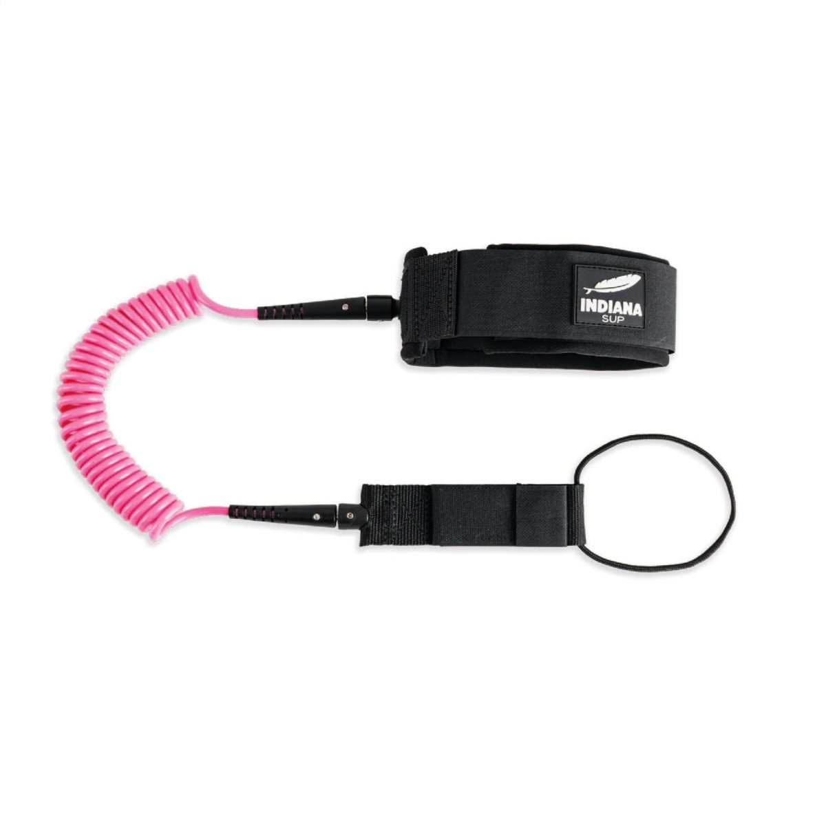 Indiana Stand Up Paddle Board Coil Leash in Pink 9ft - Paddle People