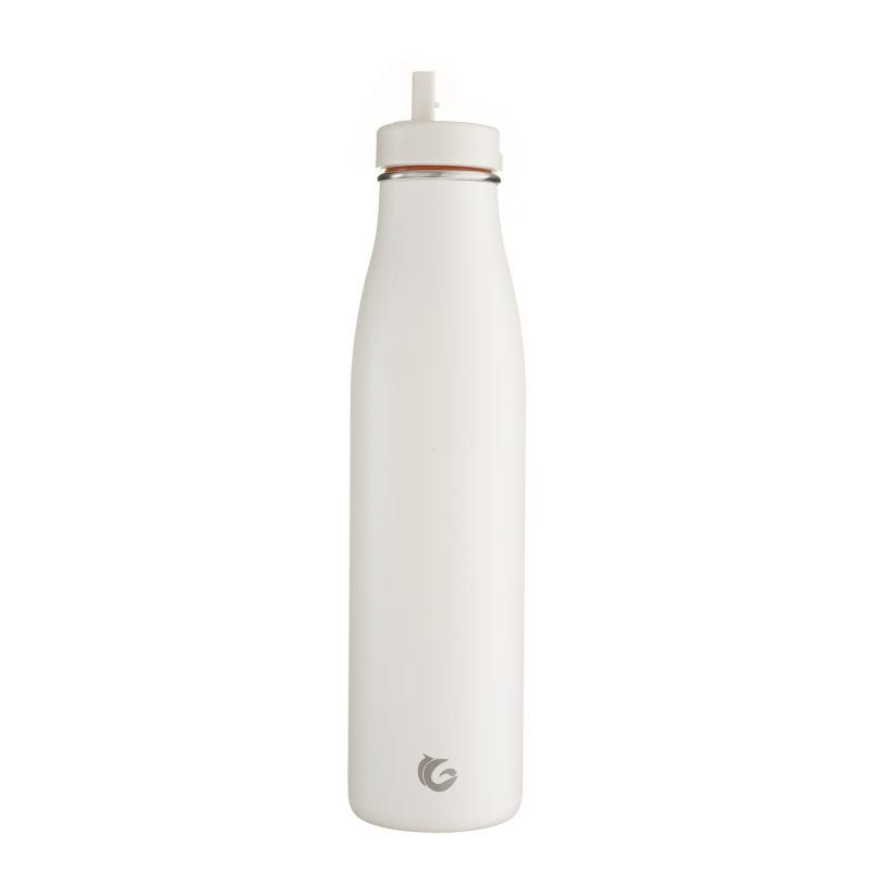 Insulated Drinking Bottle with Straw in Milk White 800ml - Paddle People