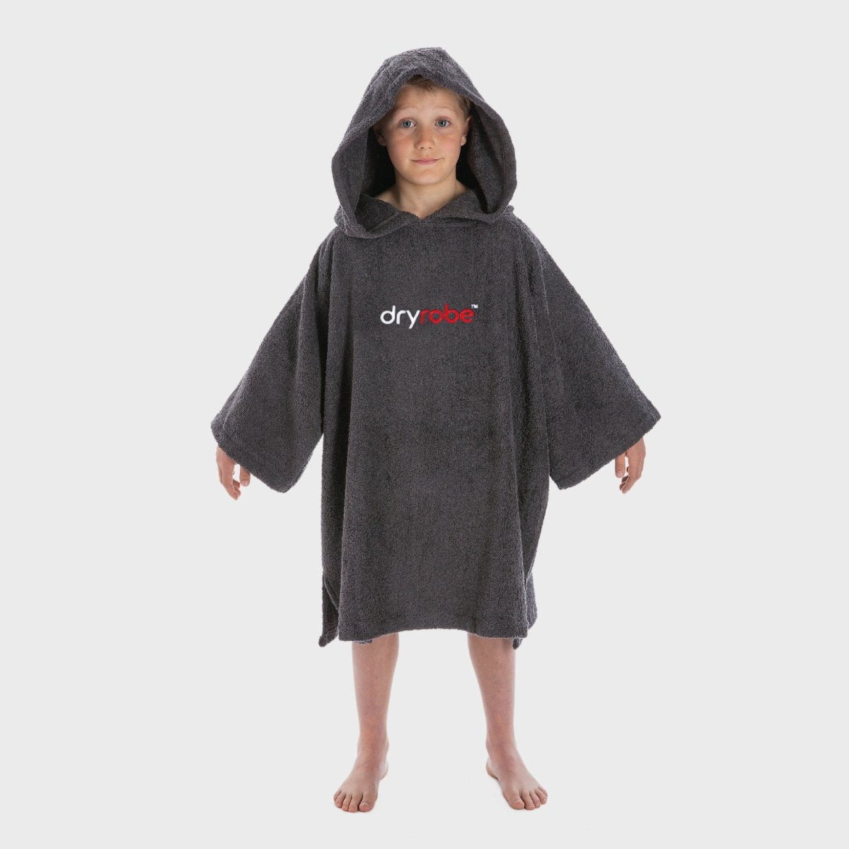 Kids Organic Cotton Towel Dryrobe in Slate Grey - Paddle People