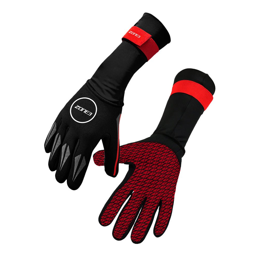 Neoprene Swim Gloves in Black & Red - Paddle People