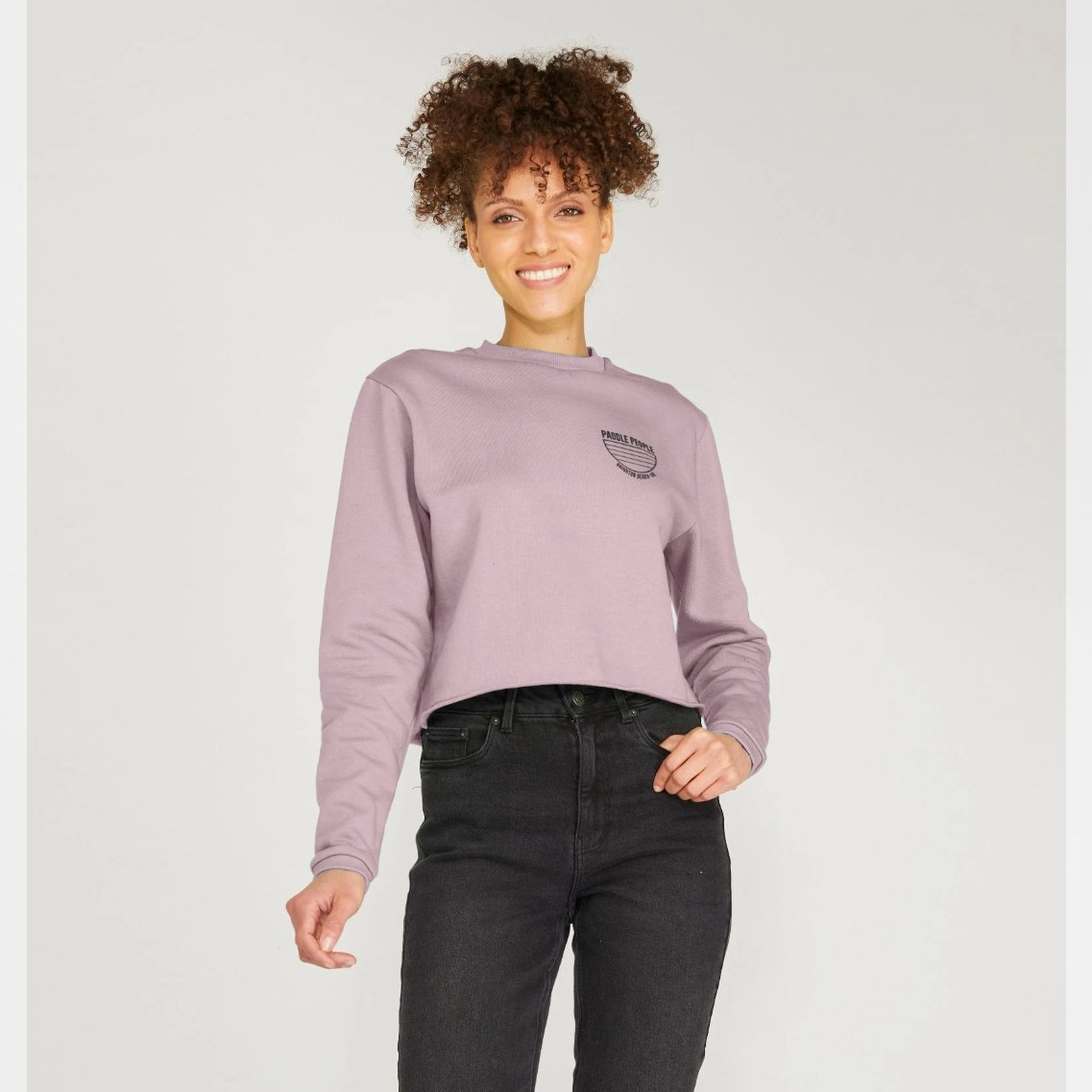 Paddle People Women's Cropped Jumper in Soft Mauve - Paddle People