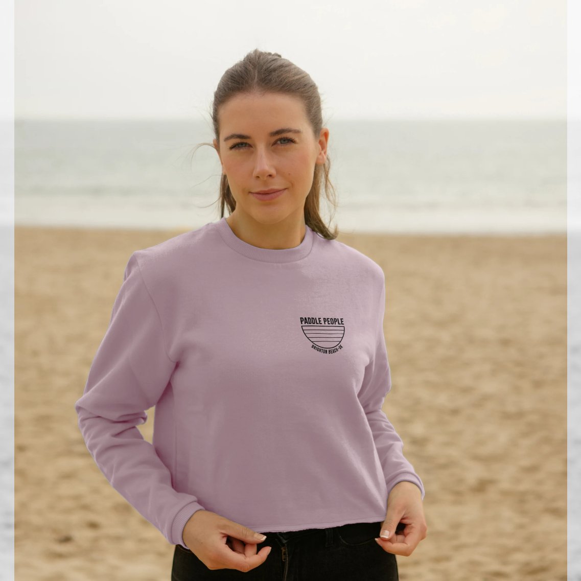 Paddle People Women's Cropped Jumper in Soft Mauve - Paddle People