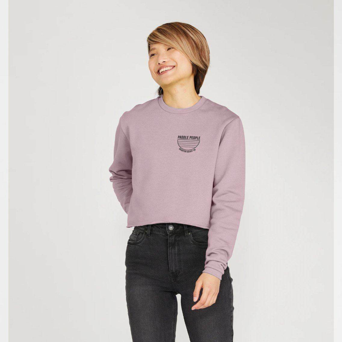 Paddle People Women's Cropped Jumper in Soft Mauve - Paddle People