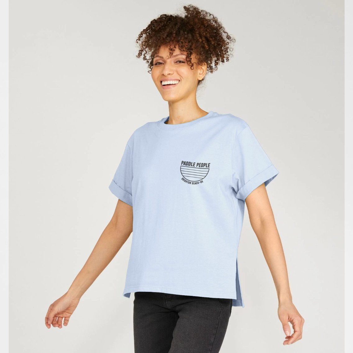 Paddle People Women's Relaxed Cotton T-Shirt in Pale Blue - Paddle People