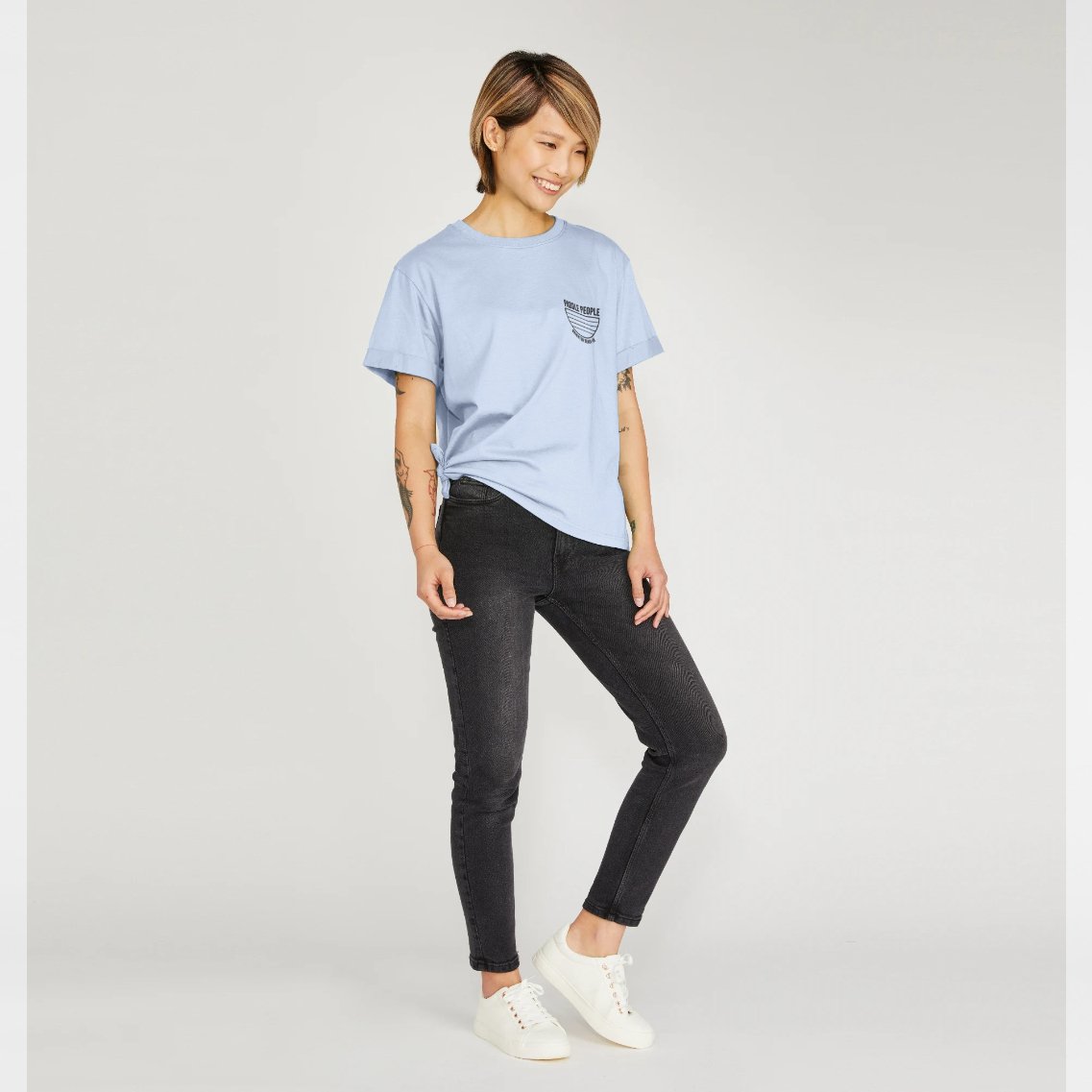 Paddle People Women's Relaxed Cotton T-Shirt in Pale Blue - Paddle People