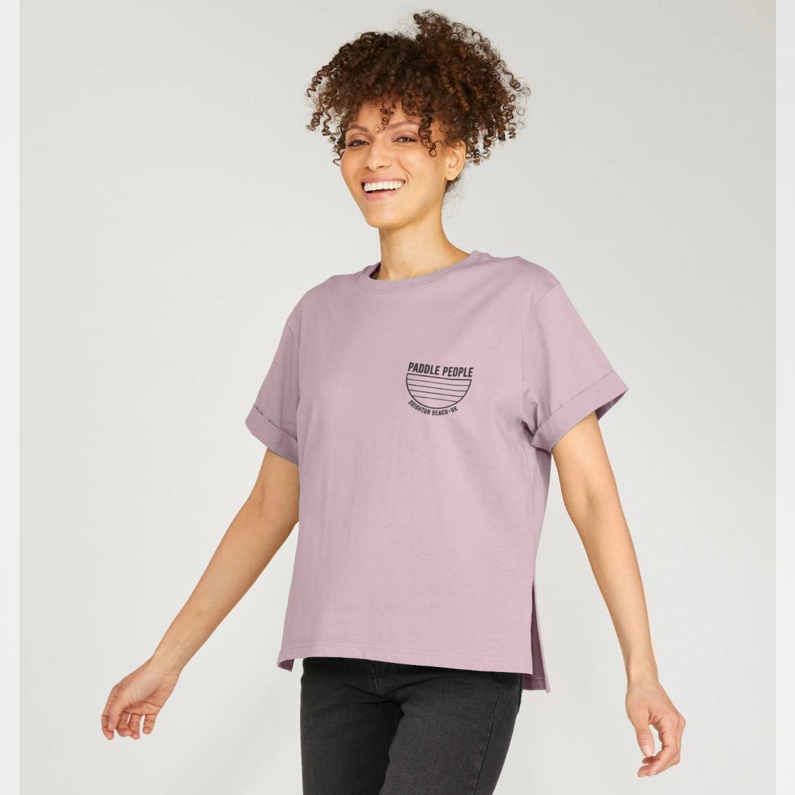 Paddle People Women's Relaxed Cotton T-Shirt in Soft Mauve - Paddle People