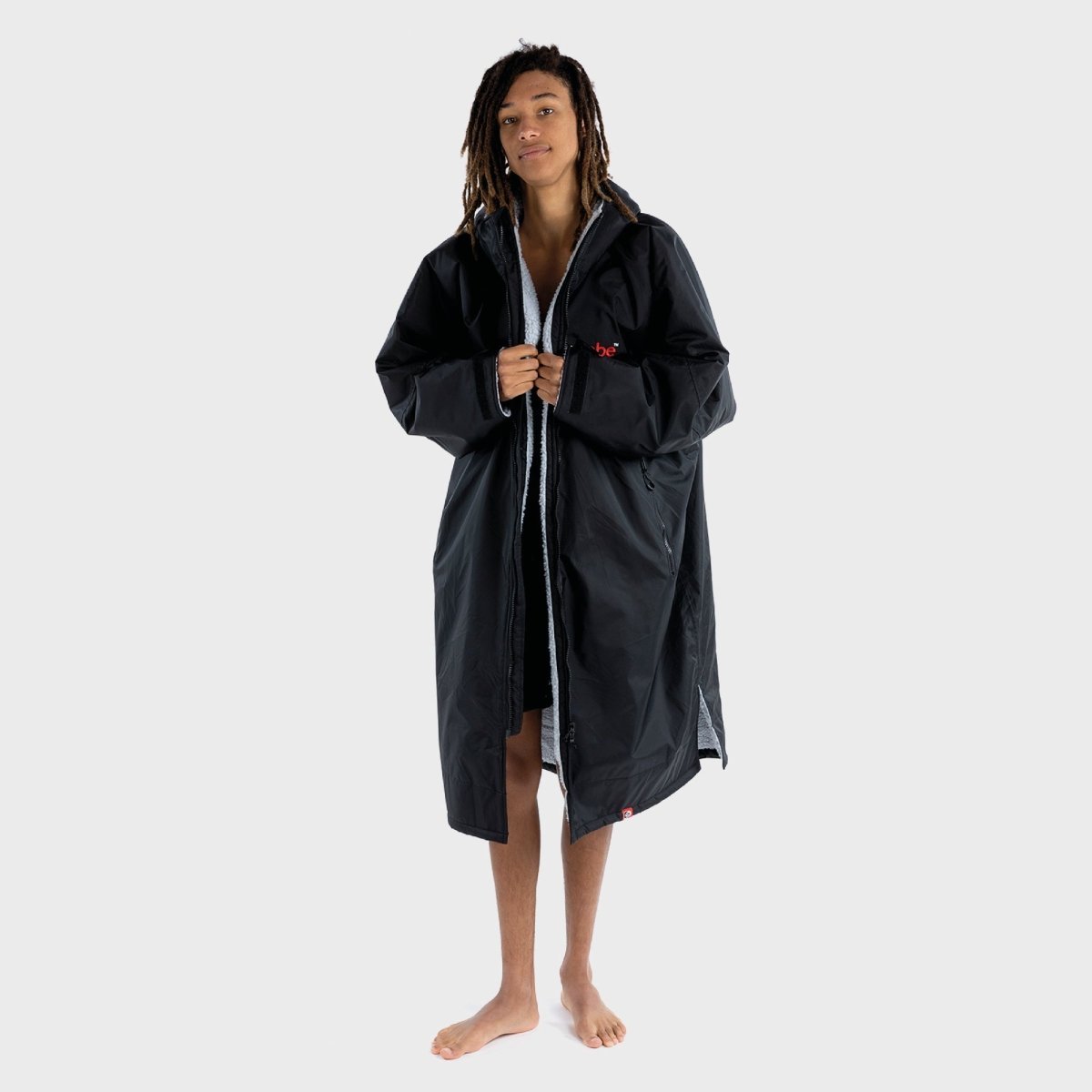 Short Sleeved dryrobe Advance in Black & Grey - Paddle People