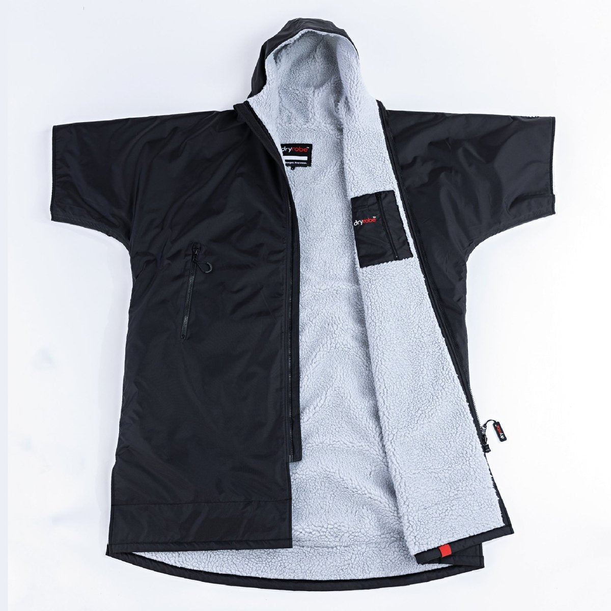 Short Sleeved dryrobe Advance in Black & Grey - Paddle People