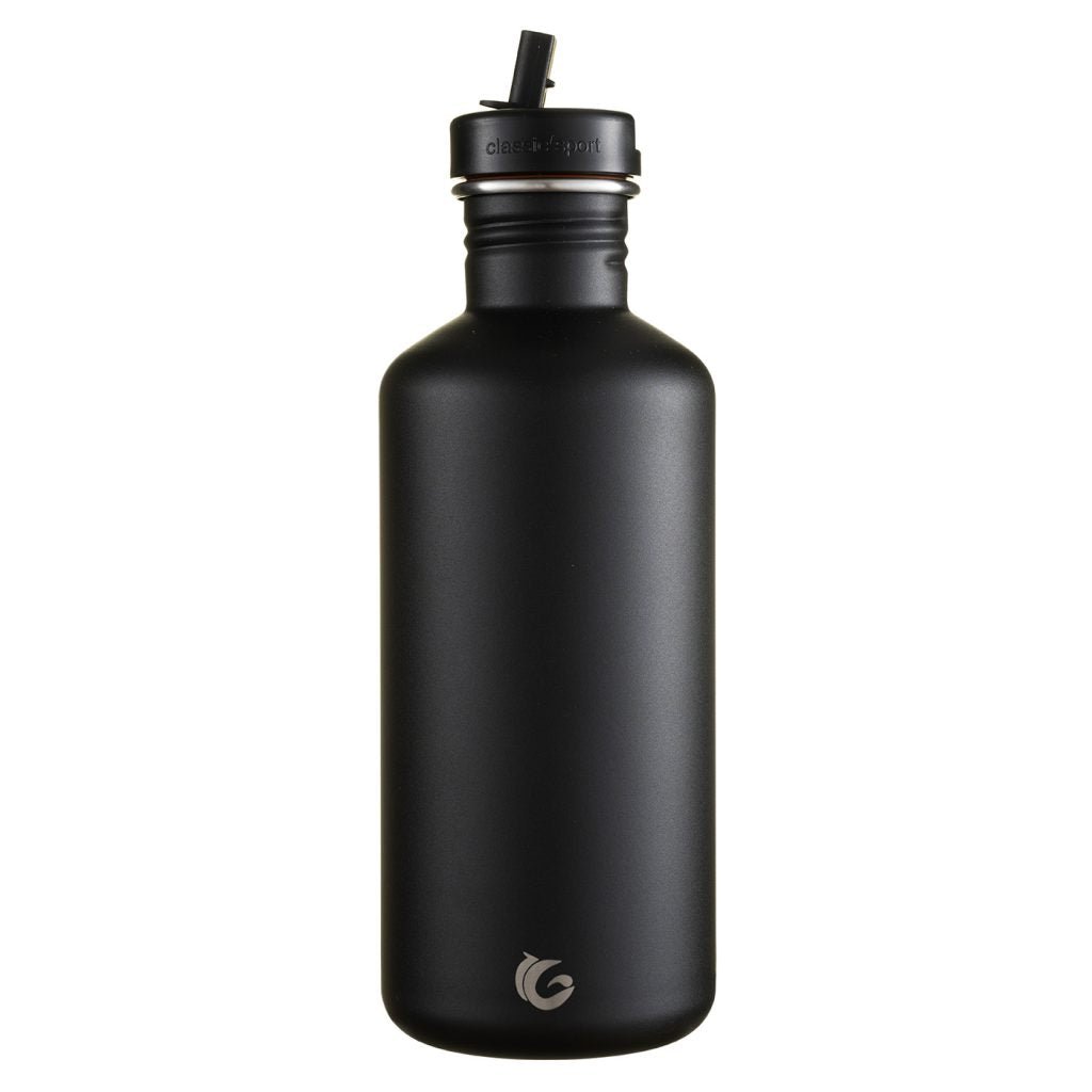 Tough Canteen Metal Drinking Bottle with Straw in Liquorice Black 1200ml - Paddle People